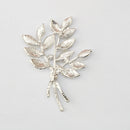 Lady Jewelry Silver Olive branch Shape Crystal Clothing Accessory Brooch Pin