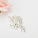 Lady Jewelry Silver Olive branch Shape Crystal Clothing Accessory Brooch Pin