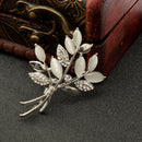 Lady Jewelry Silver Olive branch Shape Crystal Clothing Accessory Brooch Pin