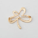Fashion Jewelry Lucky Clover Shape Crystal Clothing Accessory Brooch Pin