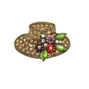 Hat Crystal Rhinestone Brooch Vintage Retro Flower Pins Brooches for Women