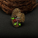 Hat Crystal Rhinestone Brooch Vintage Retro Flower Pins Brooches for Women