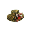 Hat Crystal Rhinestone Brooch Vintage Retro Flower Pins Brooches for Women