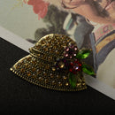 Charming Jewelry Retro Gold Hat Shape Crystal Clothing Accessory Brooch Pin