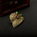 Charming Jewelry Retro Gold Hat Shape Crystal Clothing Accessory Brooch Pin