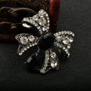 Women Jewelry Antique Black Crystal Bowknot Clothing Accessory Brooch Pin