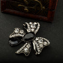 Women Jewelry Antique Black Crystal Bowknot Clothing Accessory Brooch Pin