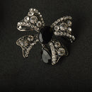Women Jewelry Antique Black Crystal Bowknot Clothing Accessory Brooch Pin