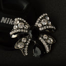 Women Jewelry Antique Black Crystal Bowknot Clothing Accessory Brooch Pin