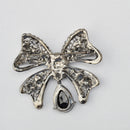 Women Jewelry Antique Black Crystal Bowknot Clothing Accessory Brooch Pin
