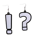 Women's Nightclub Hiphop Question Exclamation Mark Dangle Drop Asymmetric Hook Earrings Eardrops