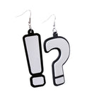 Women's Nightclub Hiphop Question Exclamation Mark Dangle Drop Asymmetric Hook Earrings Eardrops