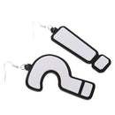 Women's Nightclub Hiphop Question Exclamation Mark Dangle Drop Asymmetric Hook Earrings Eardrops
