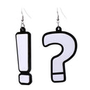Women's Nightclub Hiphop Question Exclamation Mark Dangle Drop Asymmetric Hook Earrings Eardrops