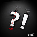 Women's Nightclub Hiphop Question Exclamation Mark Dangle Drop Asymmetric Hook Earrings Eardrops