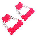 Exaggerate Acrylic Bowknot SWEET Letter Dangle Earrings Ear Stud Fancy Lady Party Prom Decorations