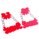 Exaggerate Acrylic Bowknot SWEET Letter Dangle Earrings Ear Stud Fancy Lady Party Prom Decorations