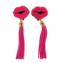 Fashion Acrylic Mouth Lips Tassel Long Earrings for Women Girl Party Gifts Pink