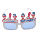 Theme Happy Birthday Ice-cream Shape Eye Glasses Fancy Dress Costume Novelty for Party White