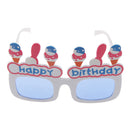 Theme Happy Birthday Ice-cream Shape Eye Glasses Fancy Dress Costume Novelty for Party White