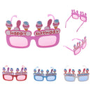 Theme Happy Birthday Ice-cream Shape Eye Glasses Fancy Dress Costume Novelty for Party White