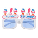 Theme Happy Birthday Ice-cream Shape Eye Glasses Fancy Dress Costume Novelty for Party White