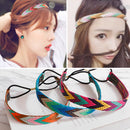 Lady Stripe Weave Elastic Hair Plaited Plait Headband Hairband Colorful