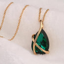 European Party Rhinestone Green Simple Dangle Earrings Necklace Women Jewelry Sets