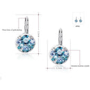 Fashion Women White Gold Plated Blue Rhinestone Earring Ear Clip Jewellery