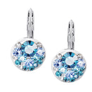 Fashion Women White Gold Plated Blue Rhinestone Earring Ear Clip Jewellery
