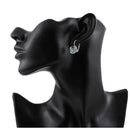 Fashion Women White Gold Plated Blue Rhinestone Earring Ear Clip Jewellery