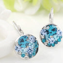 Fashion Women White Gold Plated Blue Rhinestone Earring Ear Clip Jewellery