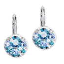 Fashion Women White Gold Plated Blue Rhinestone Earring Ear Clip Jewellery