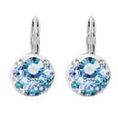 Fashion Women White Gold Plated Blue Rhinestone Earring Ear Clip Jewellery