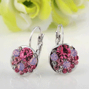 Fashion Women White Gold Plated Red Rhinestone Earrings Ear Clip Jewellery