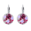 Fashion Women White Gold Plated Red Rhinestone Earrings Ear Clip Jewellery