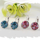 Fashion Women White Gold Plated Red Rhinestone Earrings Ear Clip Jewellery