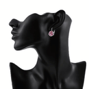 Fashion Women White Gold Plated Red Rhinestone Earrings Ear Clip Jewellery