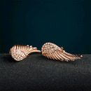 Women's Party Jewelry Rose Gold Alloy Angel Wings Crystal Ear Studs Earrings