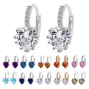 Fashion Stud Earings Sea-Blue Rhinestone Heart Shape Drop Dangle Earrings Jewellry