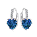 Fashion Stud Earings Light Blue Rhinestone Heart Shape Drop Dangle Earrings Jewellry