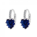 Fashion Stud Earings Dark Blue Rhinestone Heart Shape Drop Dangle Earrings Jewellry