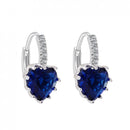Fashion Stud Earings Dark Blue Rhinestone Heart Shape Drop Dangle Earrings Jewellry