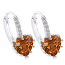 Fashion Stud Earings Yellow Rhinestone Heart Shape Drop Dangle Earrings Jewellry