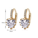 Lady Fashion Stud Earings White Rhinestone Heart Shape Drop Dangle Earrings Jewellry