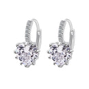 Lady Fashion Stud Earings White Rhinestone Heart Shape Drop Dangle Earrings Jewellry