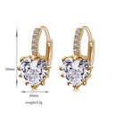 Lady Fashion Stud Earings White Rhinestone Heart Shape Drop Dangle Earrings Jewellry
