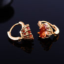 Lady Fashion Stud Earings Gold Rhinestone Heart Shape Drop Dangle Earrings Jewellry