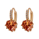 Lady Fashion Stud Earings Gold Rhinestone Heart Shape Drop Dangle Earrings Jewellry