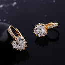 Fashion Stud Earings Gold White Rhinestone Heart Shape Drop Dangle Earrings Jewellry